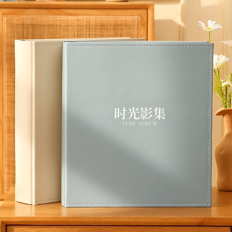 批发5寸6寸1000相簿相册本插页式成长纪念册家庭版白皮质张大容量