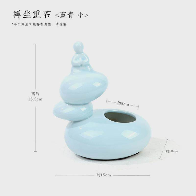 陶瓷花瓶水培插花禅意摆件客厅书房民宿卧室简约桌面创意组合干花