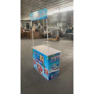超市商场铁质展台促销台展示架移动便携试吃试饮台折叠促销桌展架
