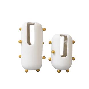 现代简约轻奢样板间花瓶客厅花艺插花北欧软装花器小摆件树脂饰品