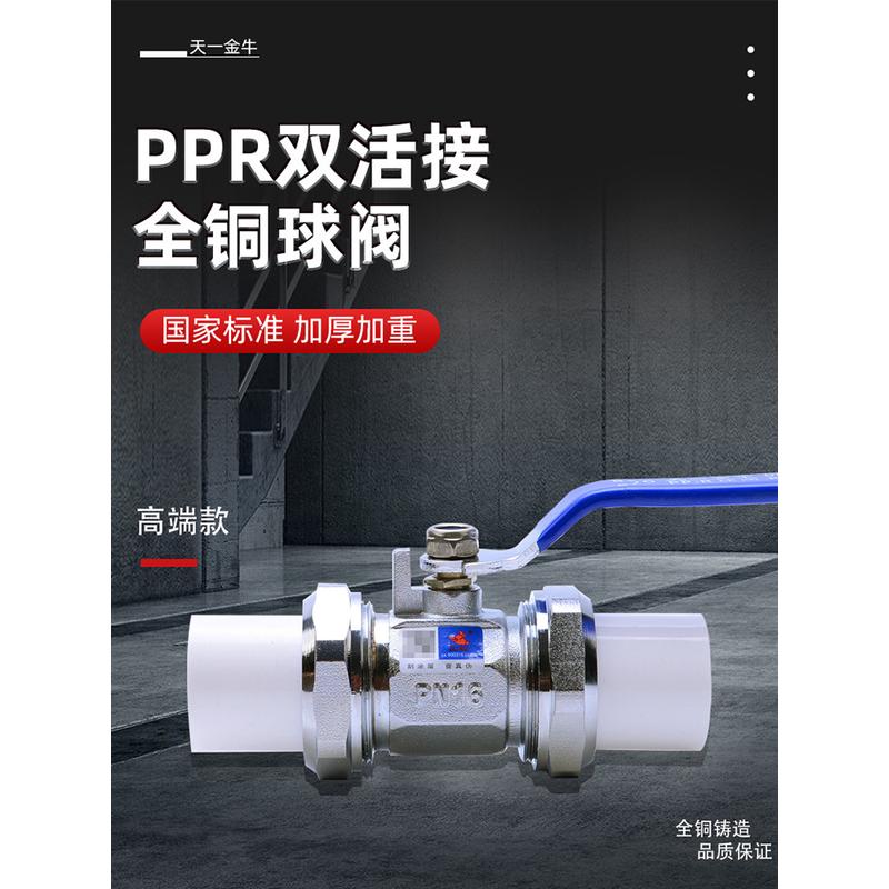 ll天一金牛家装PPR双头活接铜球阀2025324分6分ppr水管配