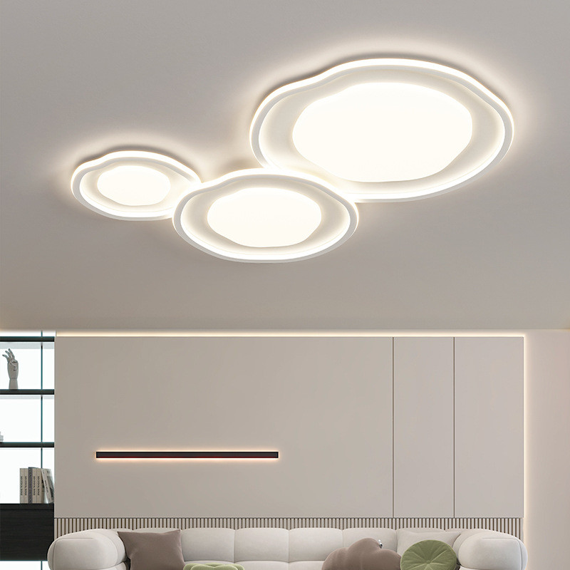 热销2024新款鹅卵石吸顶灯山风中奶油灯具全屋客厅卧室灯套餐简约