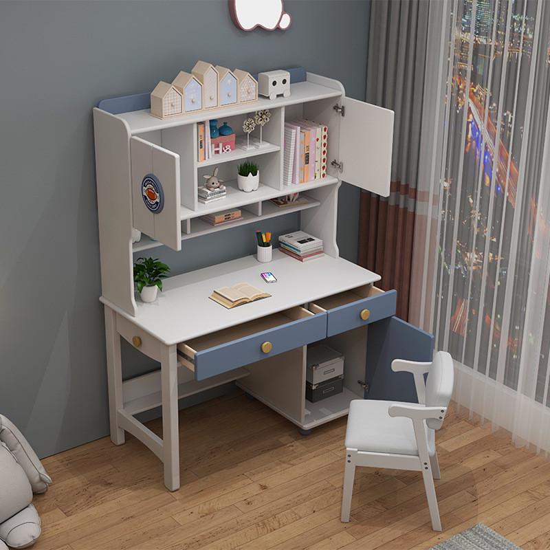 热销现代简约儿童书桌家用实木办公桌小户型书房多功能电脑桌组合