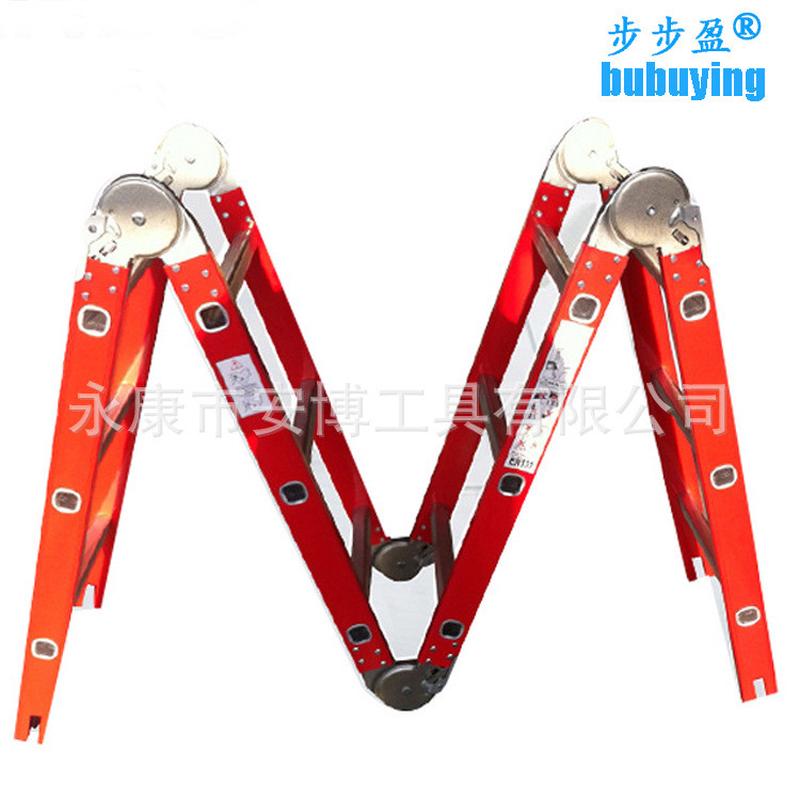 热销大关梯子节登高伸缩家用梯电工梯加厚铝合金关节梯跨境