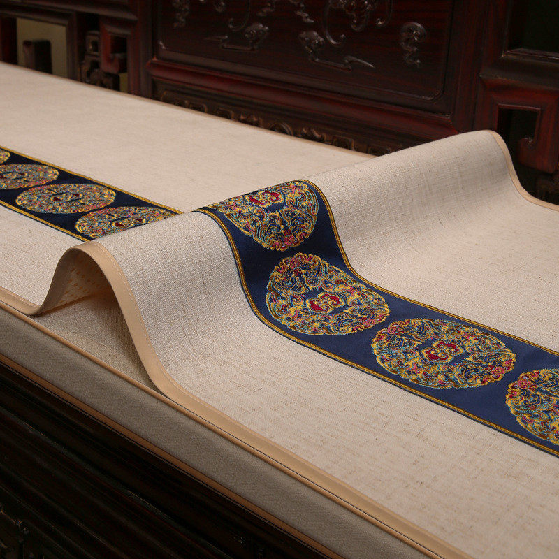 qjao批发红木坐垫盖巾款沙发套罩全盖布四季新中式实木海绵垫靠背