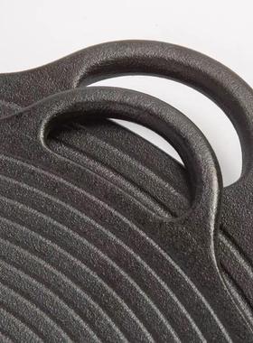 铸铁户外烧烤盘家用无涂层韩式铁板烧 烤肉盘圆形30  353000g美式