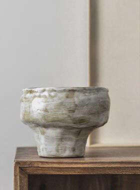 粗陶花器粉引花道陶瓷中式插花摆件艺术水培日式禅意创意瓶花器