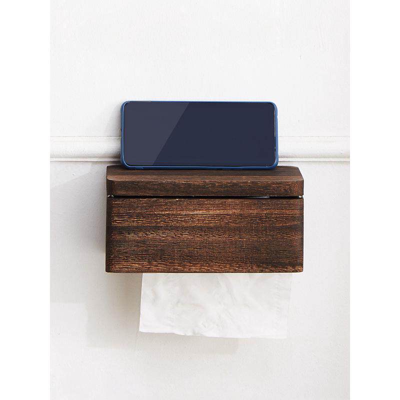 wbz7实木桌面纸巾盒壁挂擦纸盒抽纸盒置物架客厅家用餐手中式车载