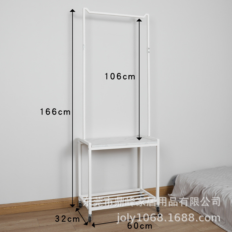 室内晾衣架碳钢可落地简易衣架移动可家用衣帽架卧室多层收纳架