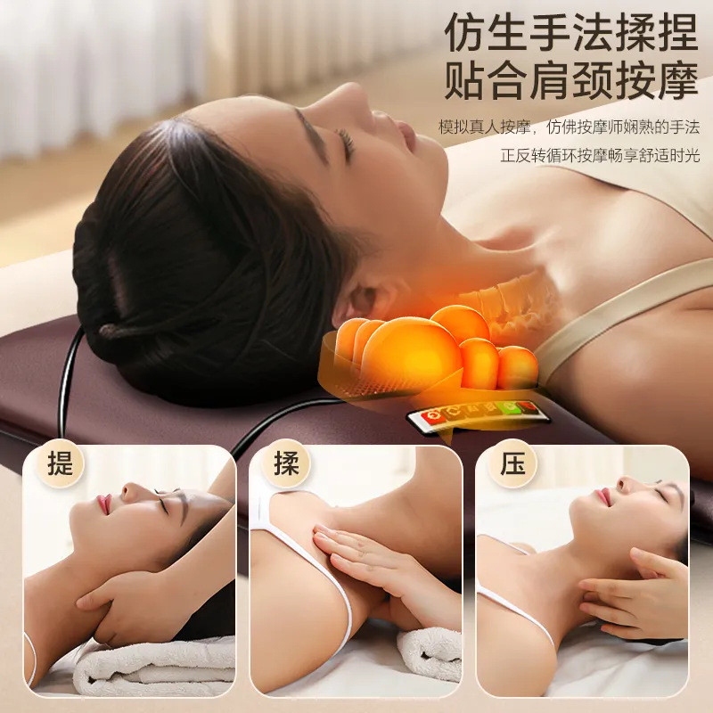 热销按摩床垫多功能电动全身加热按摩垫肩颈揉捏按摩器腰部按摩靠