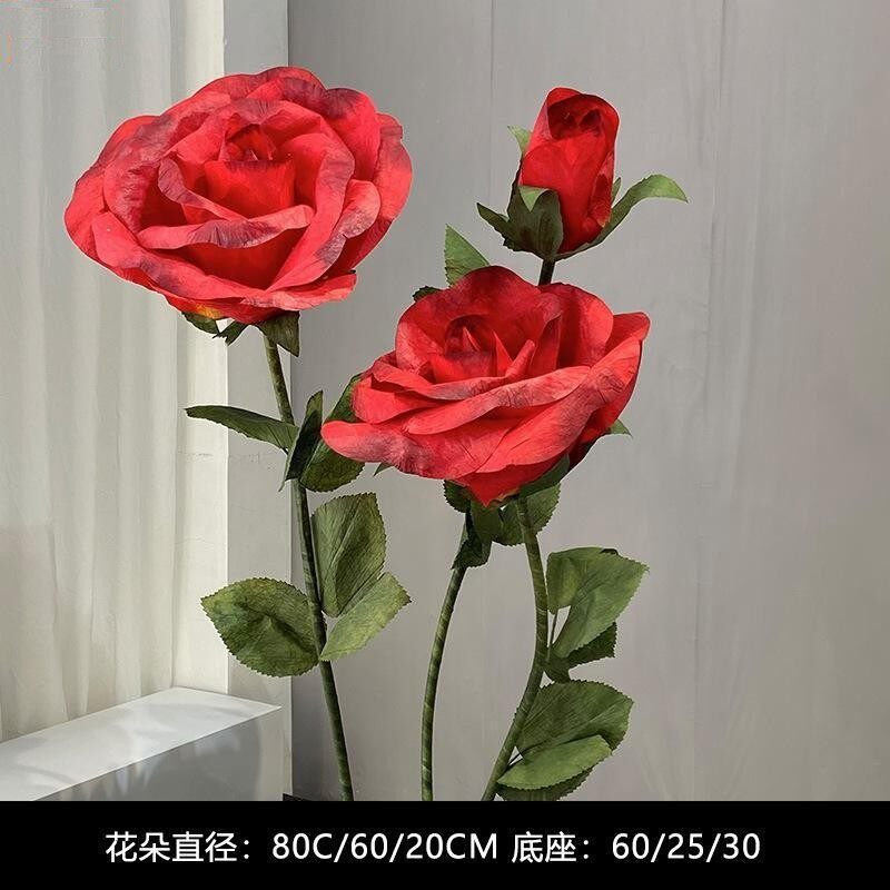 女神节大型手工纸花贵族褶皱玫瑰花商场橱窗美陈婚礼现场装饰道具