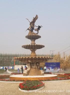 石雕喷泉流水石材喷泉喷泉锈石黄欧式水钵园林景观喷泉雕塑摆件