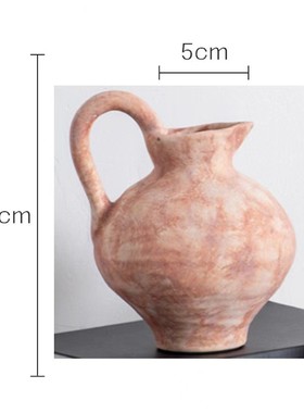 美家荟田园风陶瓷花瓶做旧复古高级感落地摆件桌面电视柜水培花瓶