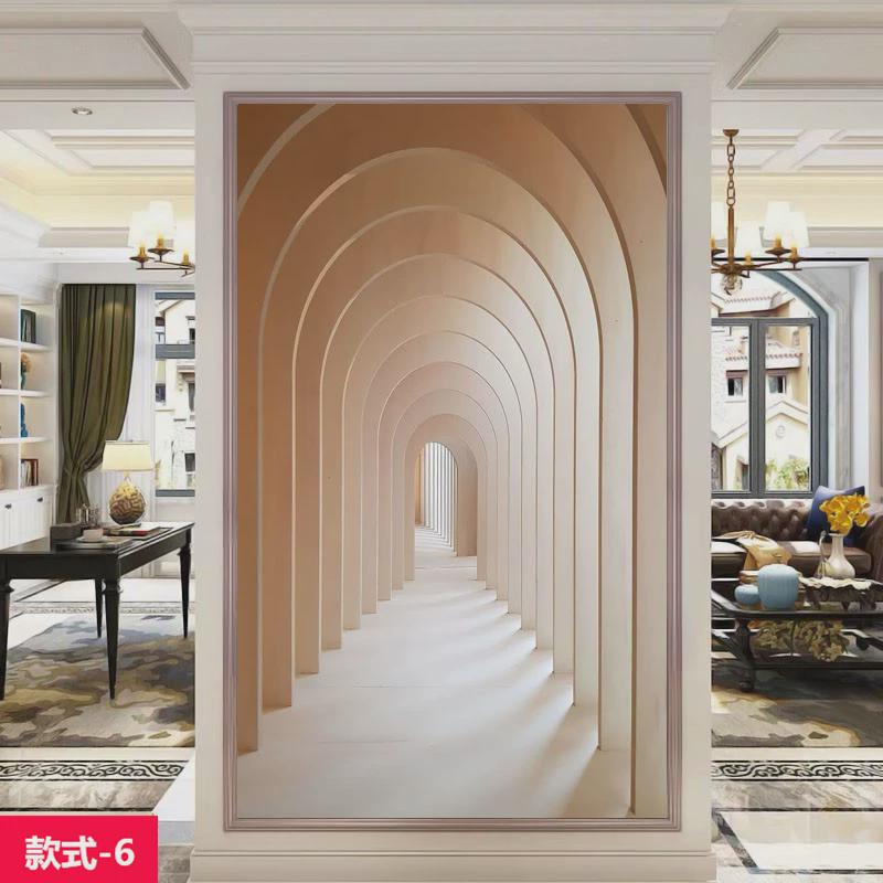 w網3w过道3欧式3d立体壁纸壁画5d玄关竖版網玄幻墙纸墙布延伸空间
