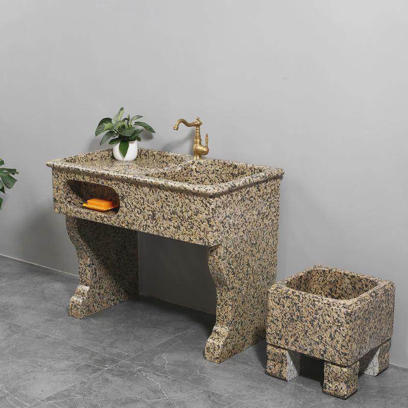 花岗岩家用石头洗衣池拖把池搓衣板一体式台盆阳台户外带厂家直供,家装主材,盆、台一体成型式台盆,淘宝优惠券,粉丝福利购,淘宝优惠卷