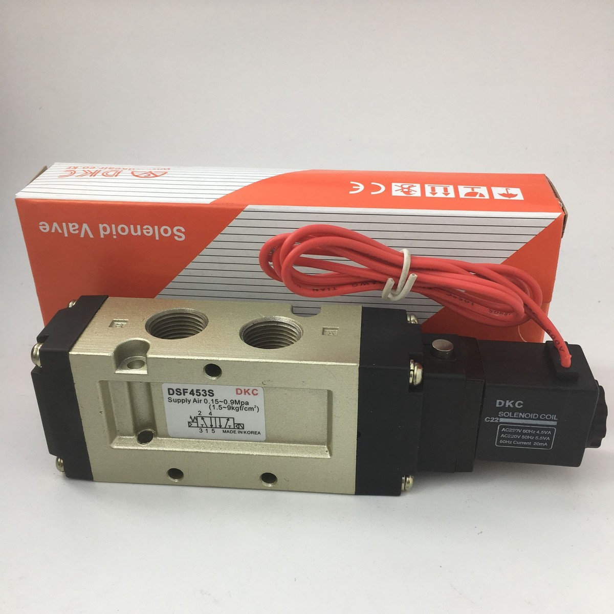 DKC气动DSF453S电磁换向阀控制阀安装电磁阀DSF453D AC220 DC24V