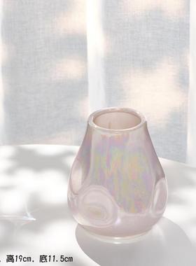 蜀门ins轻奢北欧幻彩陶瓷干花花瓶水培家居装饰客厅桌面插花摆件