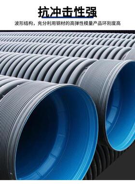 热销软管波纹管双壁hdpe双壁波纹管dn300pvc市政排水排污水管阻燃