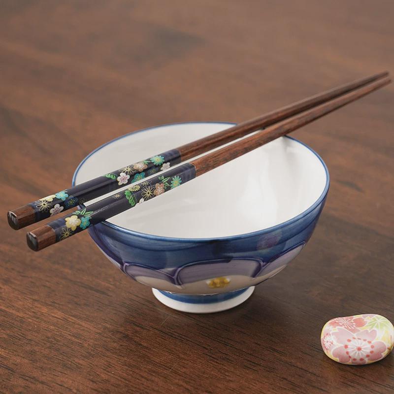 热销美浓烧日本进口陶瓷饭碗家用简约个性手绘东玉山茶饭碗小碗单