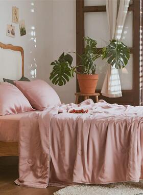 ki9s轻奢天丝lf级别80s素色凉空调被感夏被夏凉被四件套床笠