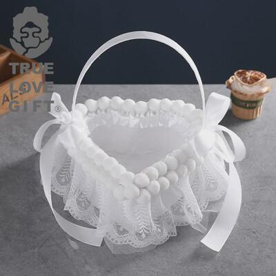 美式婚礼婚庆手工制作篮子新娘新郎花童撒花爱情浪漫梦幻爱心花篮