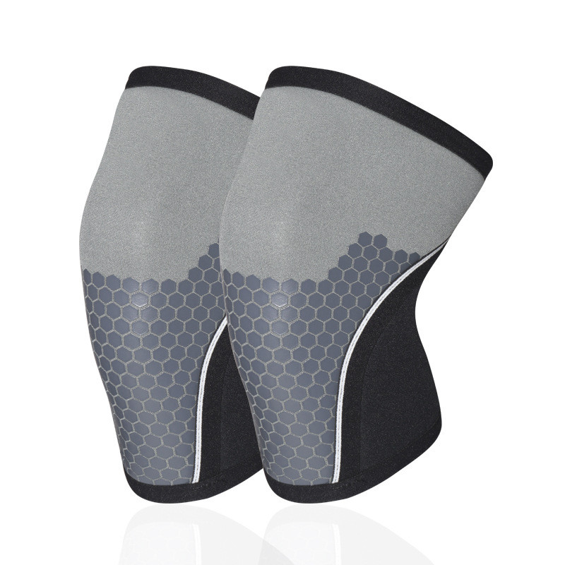 举重护膝健身运动力量举硬拉卧推高弹加压7mm橡胶深蹲护膝套