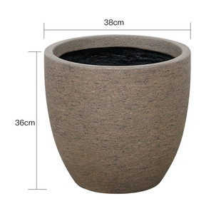 厂家户外咖啡色摆件室内落地绿植盆栽大口径大号玻璃钢花盆花瓶