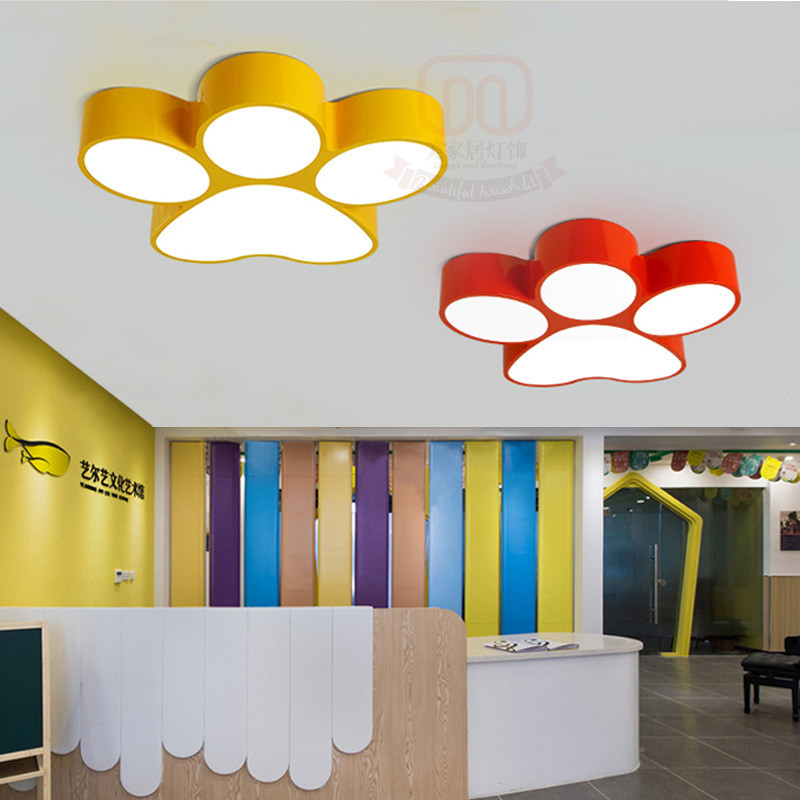 led创意小狗爪子卡通宠物店灯具儿童游乐场幼儿园创意教室吸顶灯