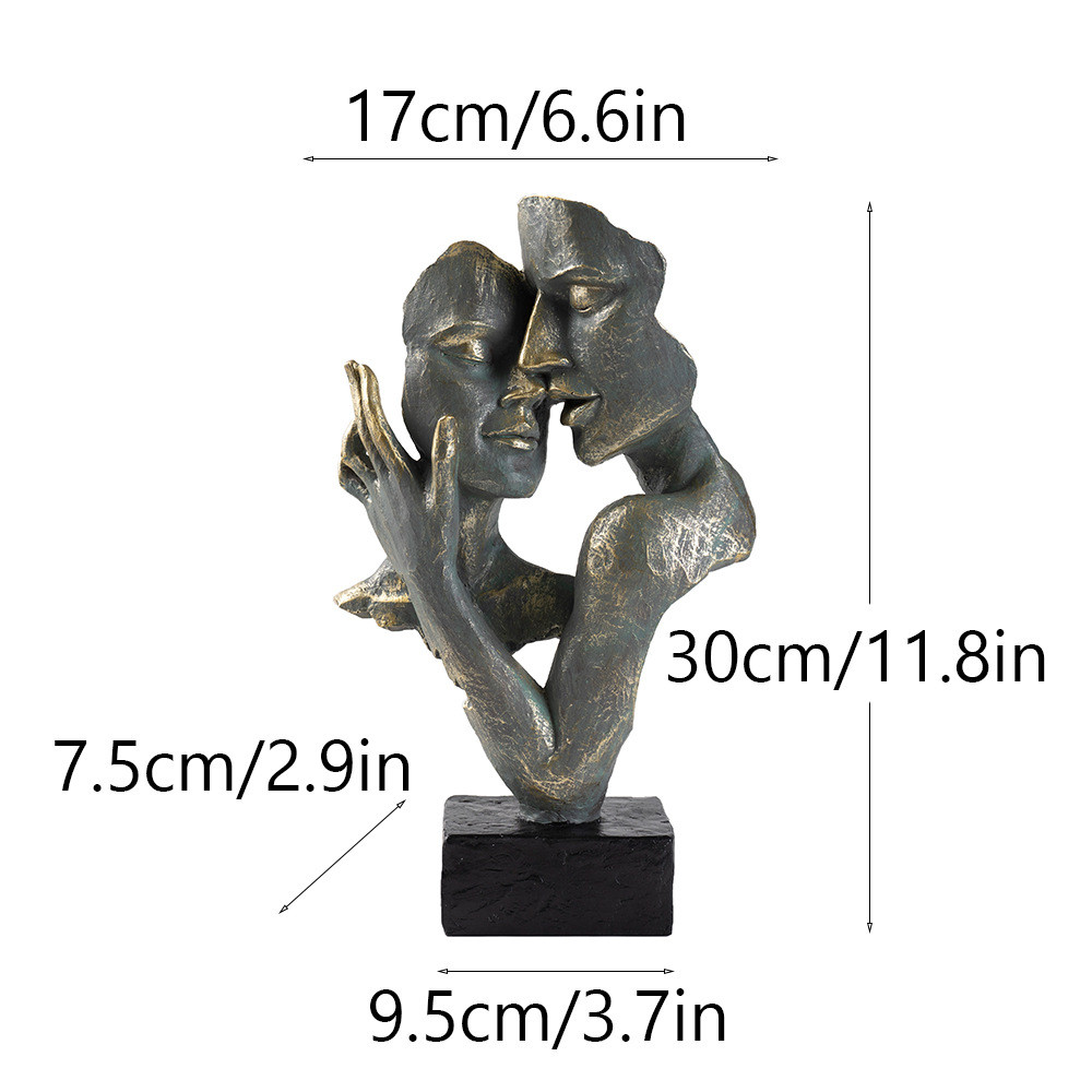 情侣沉默是金面具树脂工艺品家居人物桌面装饰复古展示柜创意摆件