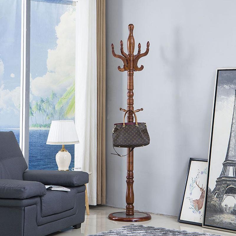 实木衣帽架卧室欧式落地挂衣架衣服架子创意时尚客厅单杆式衣帽架