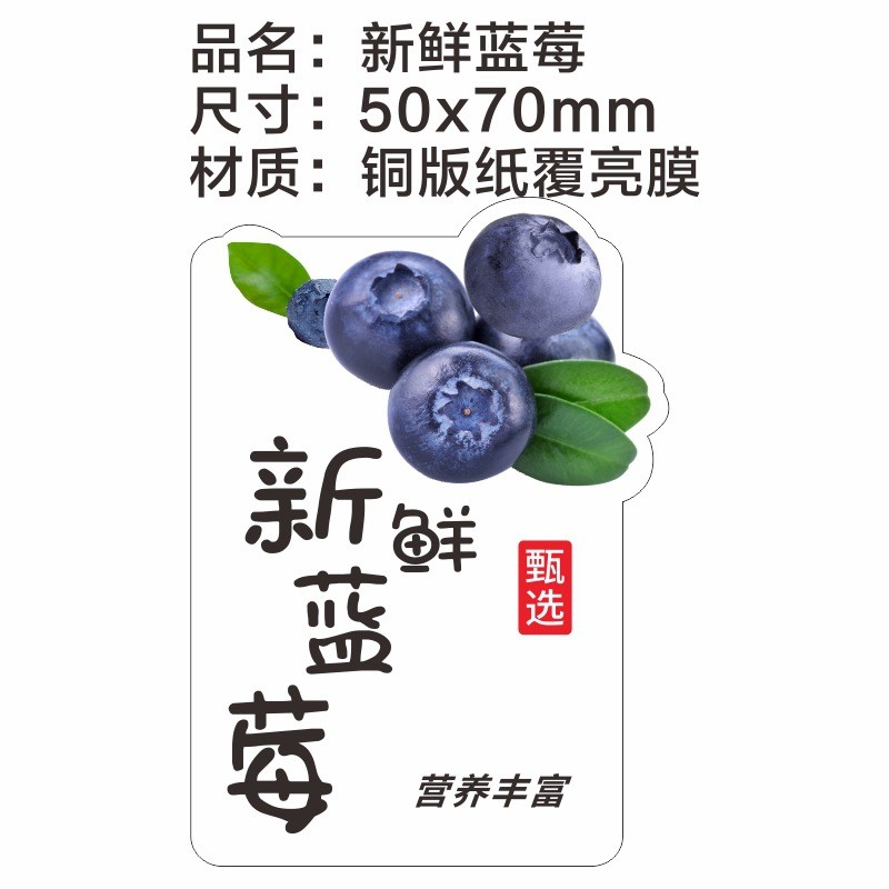 贴纸新鲜草莓铜版纸标签贴纸1000贴现货哈密瓜水果覆亮膜标识包邮