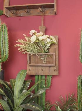 热销复古木制铁艺园艺壁挂旧木家居花卉装饰挂件厂家直供量大从优