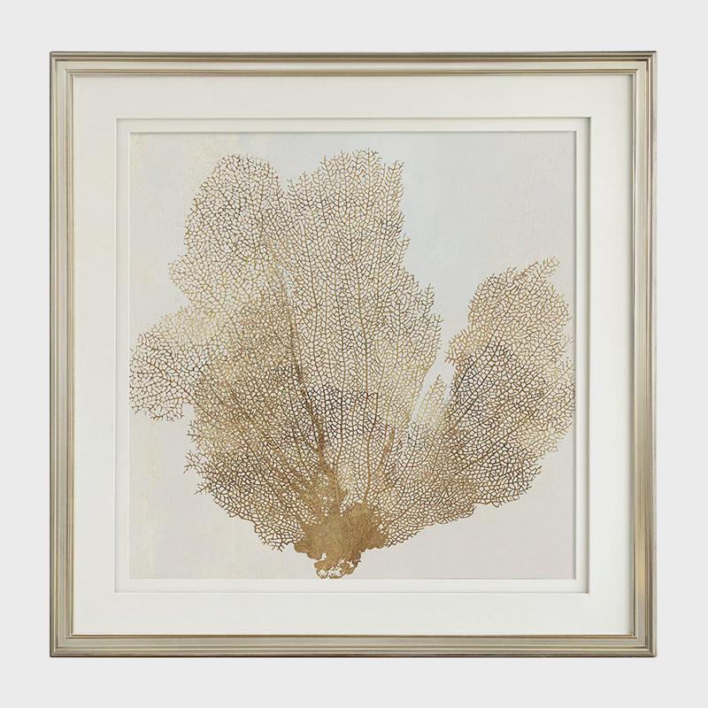 现代美式轻奢珊瑚装饰画简美卧室床头挂画法式餐厅玄关墙面壁画