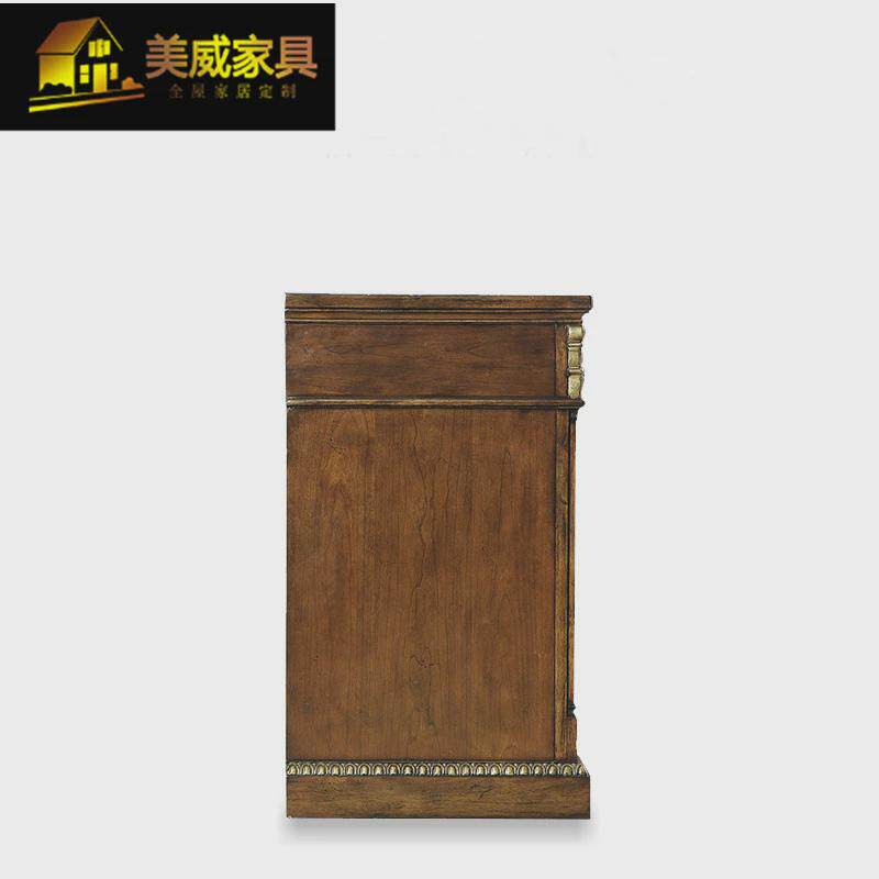 亚历山大科林斯玄关桌雕花柱手工实木拼花拼板双门玄关柜储物柜