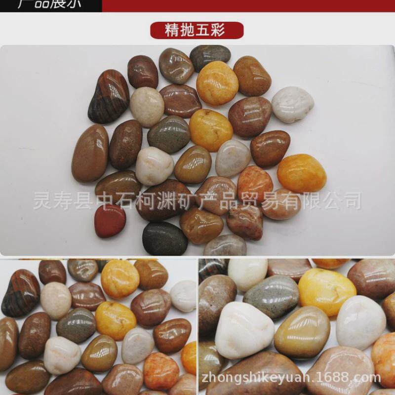 五彩石染色石子水族鱼缸装饰园艺石头铺路鹅卵石按摩石彩色造景
