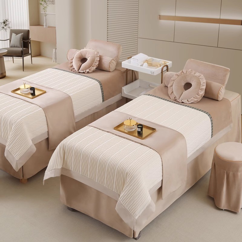 秋冬美容床罩四件套加厚简约高档绒美容院床罩按摩理疗洗头床罩套