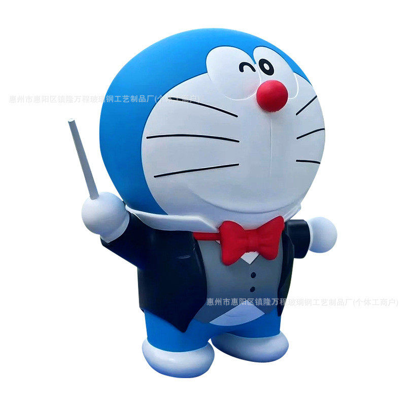 玻璃钢雕塑招财猫雕像商场蓝胖子猫咪打卡造型拍照道具美陈装置