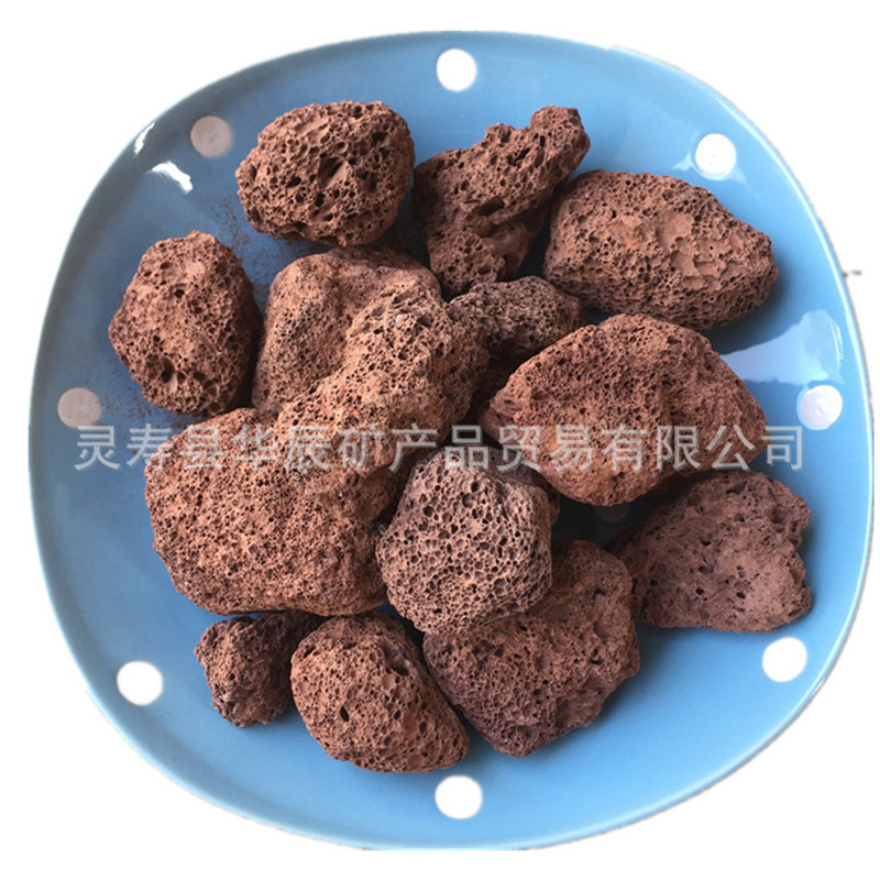 厂家供应多肉铺面拌土用火山石水族过滤用红色火山岩量大价优