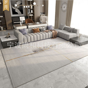 现代简约地毯客厅卧室地垫北欧ins风美欧式床边黑白灰茶几垫轻奢