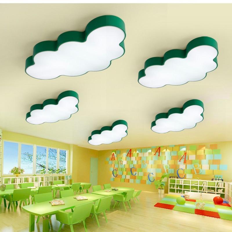 工厂幼儿园云朵灯卧室吸顶灯儿童房间灯led110V伏吸吊两用儿童灯