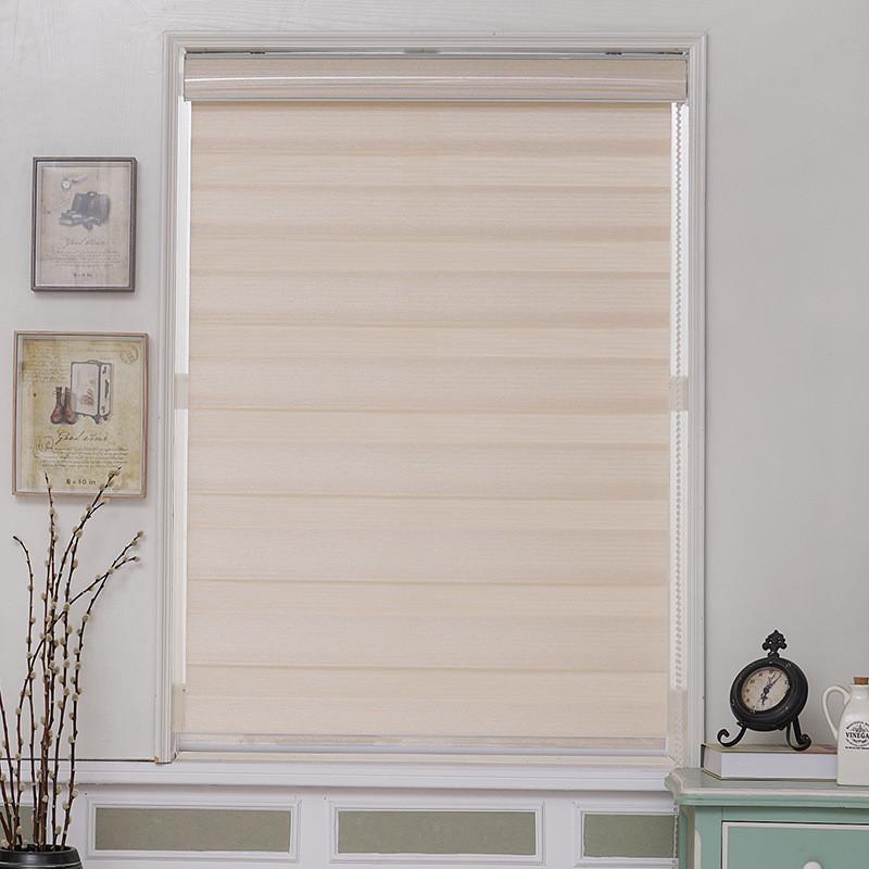 厂家现货金丝麻柔纱帘办公室浴室遮光卷帘客厅百叶窗帘成品