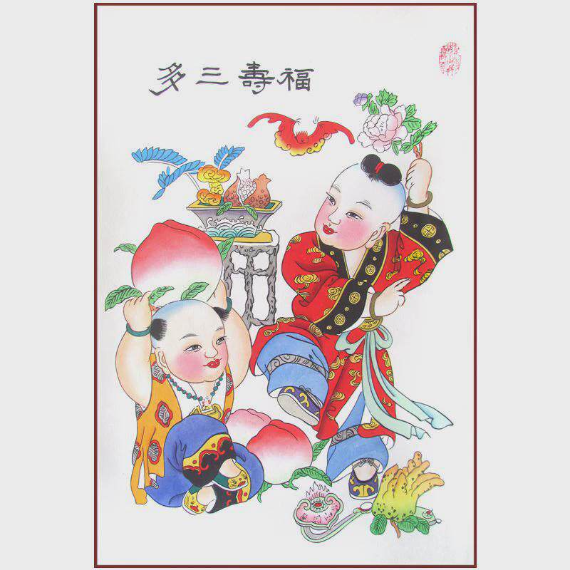 m&杨柳青年画中国有出国礼品送老外中国风礼品特色工艺品富贵特色
