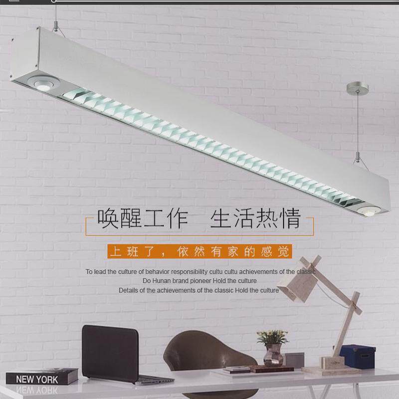 极简通货吊杆70宽高亮LED长条办公灯T8单管格栅造型灯导轨吊线灯