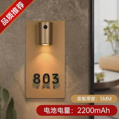 不锈钢充电感应门牌号磁吸房号牌制作创意亚克力发光氛围灯标识牌