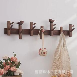 创意实木整理进门玄关钥匙挂钩架客厅衣帽架墙壁挂衣架创意衣帽钩