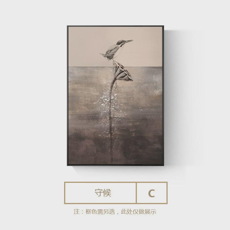 新中式玄关装饰画现代简约荷花餐厅壁画竖版图中国风禅意客厅挂画图片