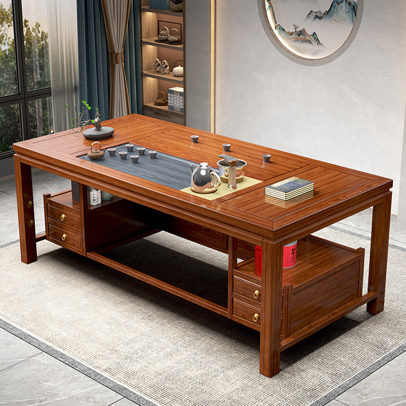 花梨木茶桌新中式实木茶桌椅组合功夫茶几办公室客厅禅意红木茶台
