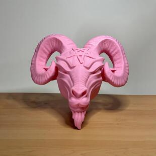 万圣节爆羊头树脂款三件套摆件家居墙上装饰品饰品收纳小摆件