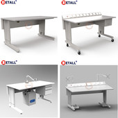 detall重型电子厂升降工作台电动防静电工作桌高承重工业升降台