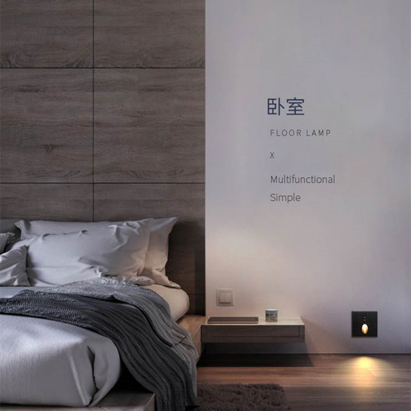 圆形人体铝材嵌入式走廊楼道墙角壁灯台阶楼梯感应地脚灯踏步灯